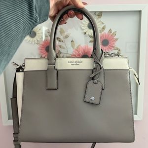 Kate Spade New York grey and white handbag 🤍
